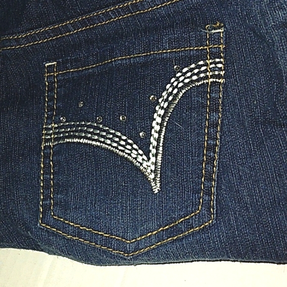 GUC Girls FADED GLORY Studded/Bedazzled Dark Wash Skinny Straight Jeans~Sz 14 1 - Picture 13 of 13